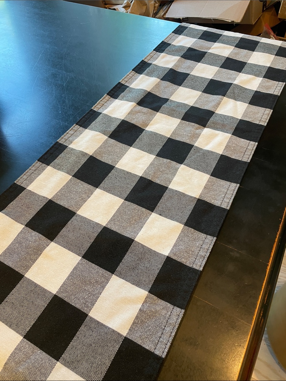 Black and White Buffalo Check Table Runner -